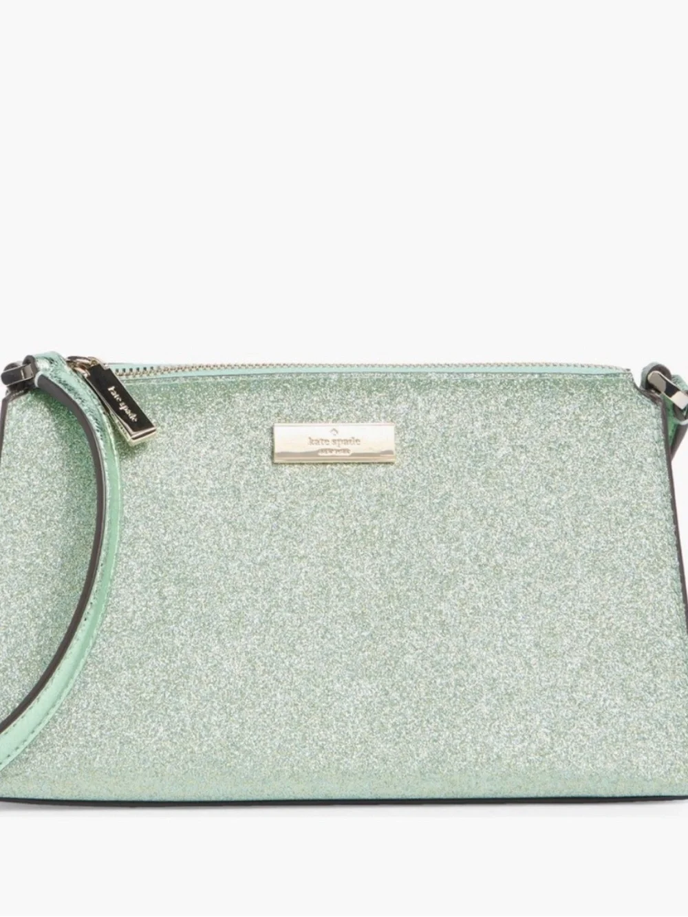 Kate Spade Seawater Green Kenzie Glitter Mini Crossbody Bag - NWT